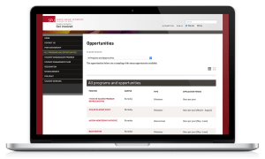 List view of all volunteer postings